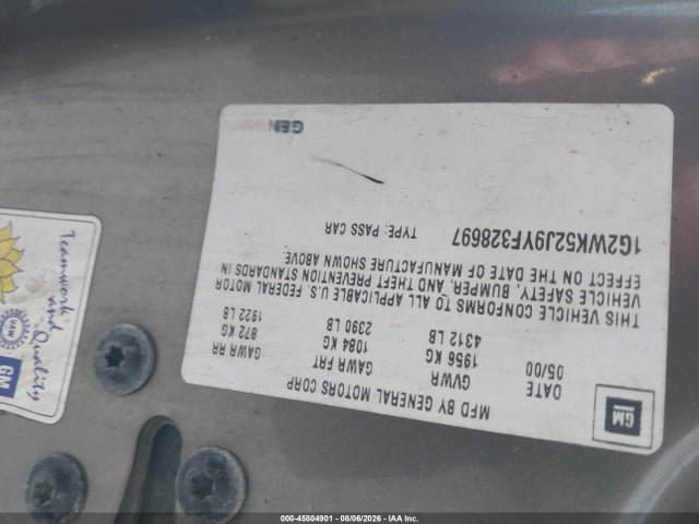 Продаж на аукціоні авто 2000 Pontiac Grand Prix Se, vin: 1G2WK52J9YF328697, номер лоту: 45804901