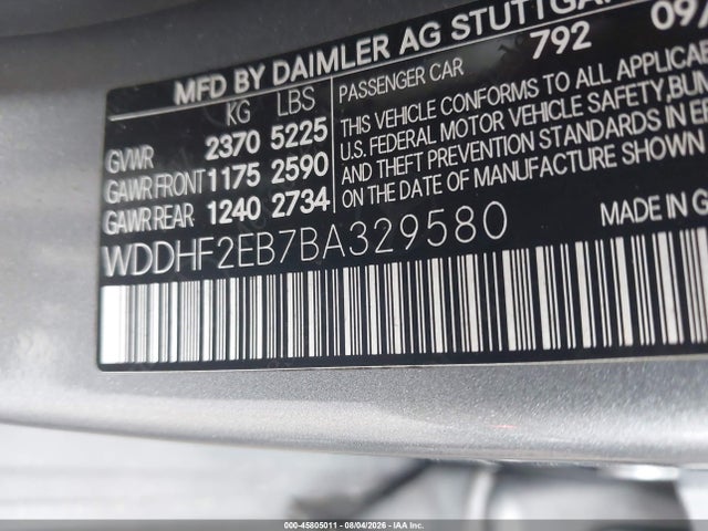 2011 Mercedes-benz E 350 Bluetec მანქანა იყიდება აუქციონზე, vin: WDDHF2EB7BA329580, აუქციონის ნომერი: 45805011