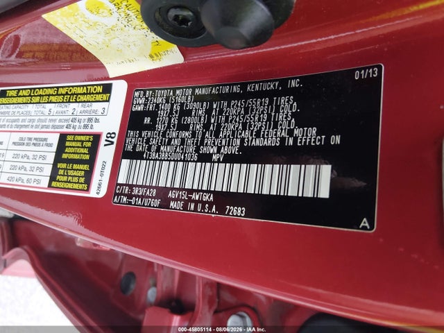 Aukcja sprzedaży 2013 Toyota Venza Le, vin: 4T3BA3BB5DU041036, numer aukcji: 45805114