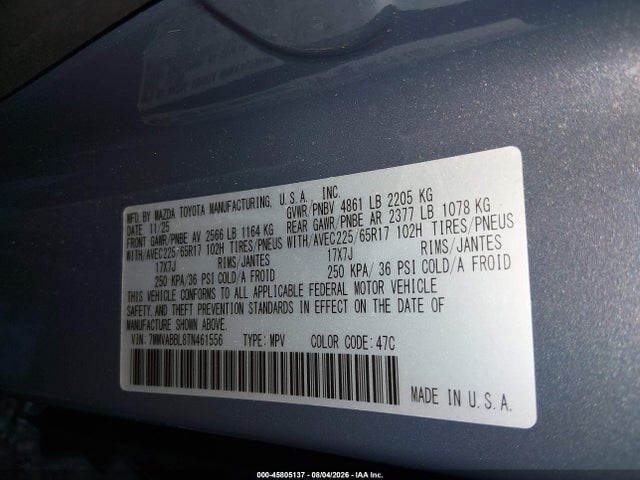 Aukcja sprzedaży 2026 Mazda Cx-50 2.5 S Preferred, vin: 7MMVABBL8TN461556, numer aukcji: 45805137