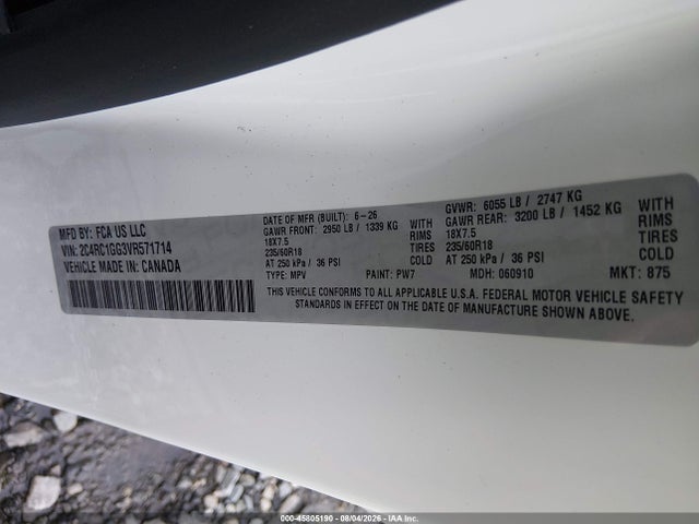 Продаж на аукціоні авто 2027 Chrysler Pacifica, vin: 2C4RC1GG3VR571714, номер лоту: 45805190