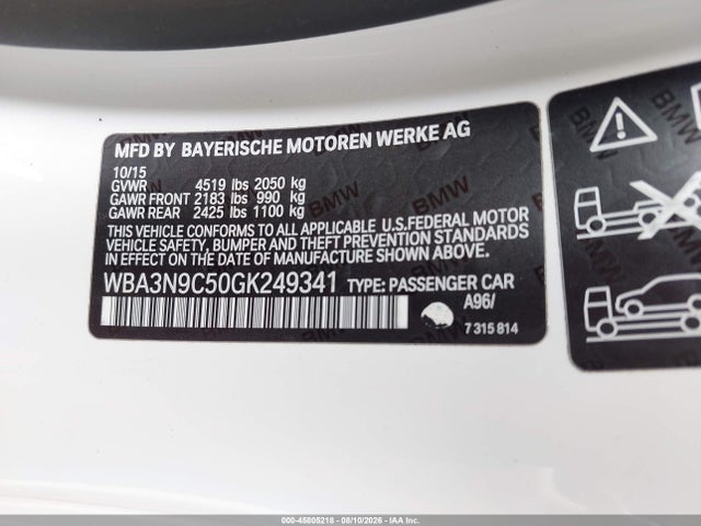 Продаж на аукціоні авто 2016 Bmw 428i Xdrive, vin: WBA3N9C50GK249341, номер лоту: 45805218