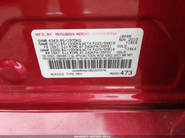 Продаж на аукціоні авто 2011 Mitsubishi Outlander Sport Se, vin: JA4AR4AUXBZ005976, номер лоту: 45805373