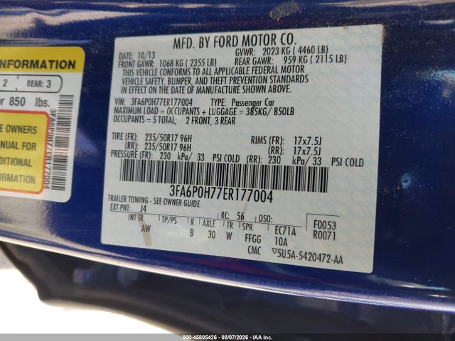 Ford FUSION SE 2014 3FA6P0H77ER177004 Image 9