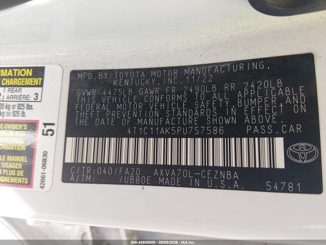 Toyota CAMRY LE 2023 4T1C11AK5PU757586 Image 9