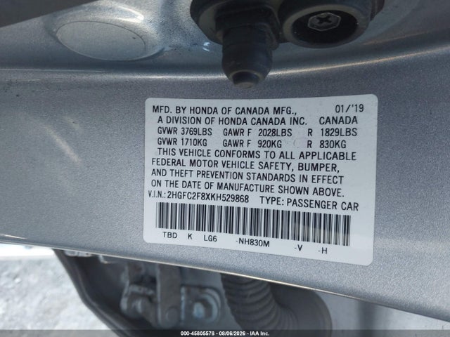 Honda Civic Sport 2019 2HGFC2F8XKH529868 Image 9
