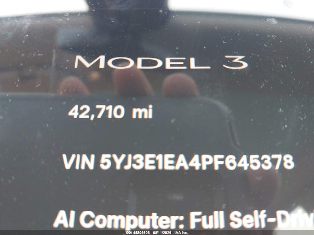 Aukcja sprzedaży 2023 Tesla Model 3 Rear-wheel Drive, vin: 5YJ3E1EA4PF645378, numer aukcji: 45805606