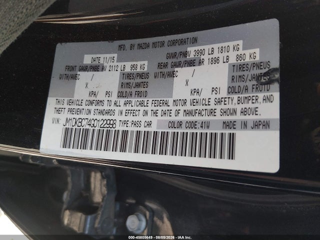 Aukcja sprzedaży 2016 Mazda Cx-3 Touring, vin: JM1DKBC74G0122998, numer aukcji: 45805649