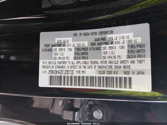 Mazda Cx-90 Phev Preferred Package 2025 JM3KKBHA2S1206100 Image 9