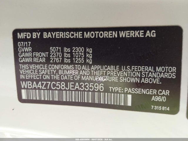 Продажа на аукционе авто 2018 Bmw 440i Xdrive, vin: WBA4Z7C58JEA33596, номер лота: 45805698