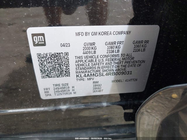 45805862 :رقم المزاد ، KL4AMGSL4RB009031 vin ، 2024 Buick Encore Gx Avenir Awd مزاد بيع