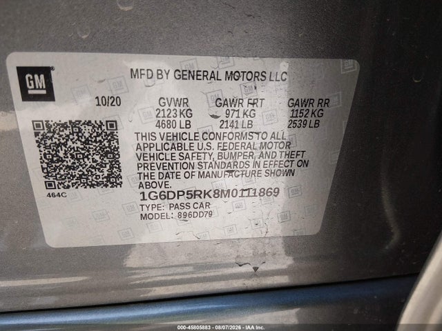 Продаж на аукціоні авто 2021 Cadillac Ct5 Sport, vin: 1G6DP5RK8M0111869, номер лоту: 45805883