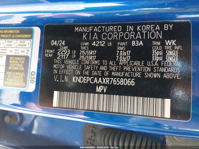 Aukcja sprzedaży 2024 Kia Seltos Lx, vin: KNDEPCAAXR7658066, numer aukcji: 45805889