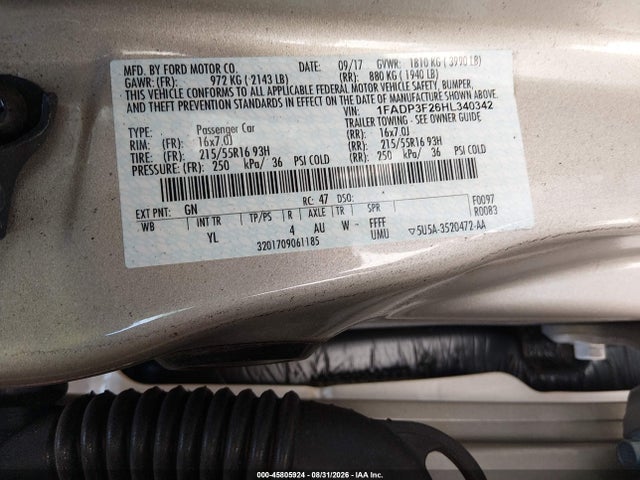 Продаж на аукціоні авто 2017 Ford Focus Se, vin: 1FADP3F26HL340342, номер лоту: 45805924