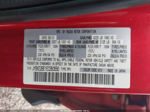 Продаж на аукціоні авто 2014 Mazda Cx-5 Sport, vin: JM3KE2BE1E0350556, номер лоту: 45805963
