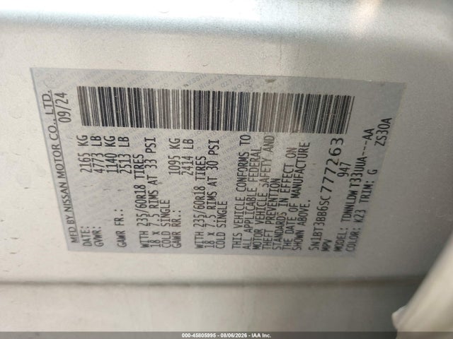 5N1BT3BB6SC777263 Nissan Rogue Sv Intelligent Awd