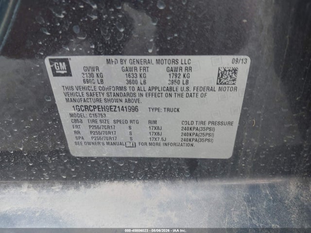 Продаж на аукціоні авто 2014 Chevrolet Silverado 1500 Work Truck, vin: 1GCRCPEH9EZ141996, номер лоту: 45806023