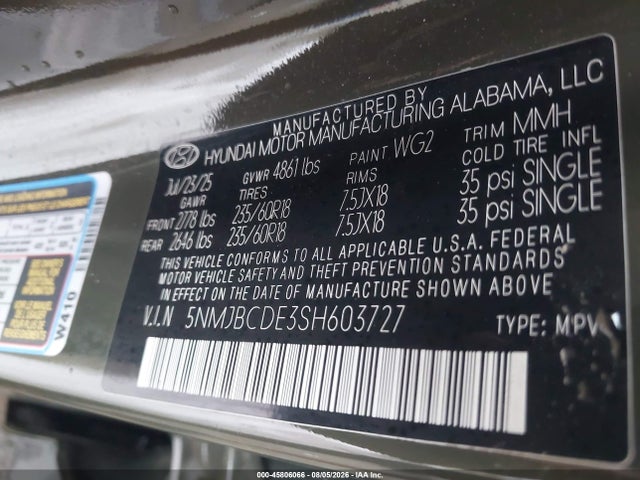 Hyundai TUCSON SEL 2025 5NMJBCDE3SH603727 Image 9