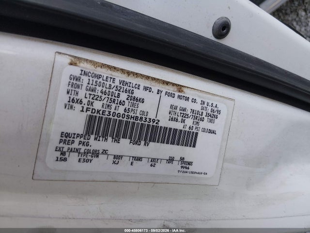 45806173 :رقم المزاد ، A8BLNADDCP8029521 vin ، 2023 Other Other E350 Cutaway Van مزاد بيع