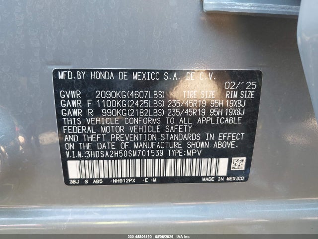 Продаж на аукціоні авто 2025 Acura Adx A-spec, vin: 3HDSA2H50SM701539, номер лоту: 45806190