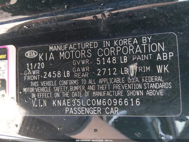 KNAE35LC0M6096616 KIA STINGER GT
