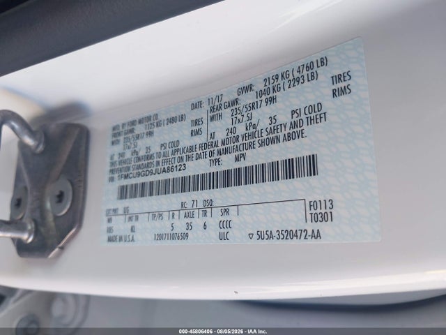 Ford ESCAPE SE 2018 1FMCU9GD9JUA86123 Image 9