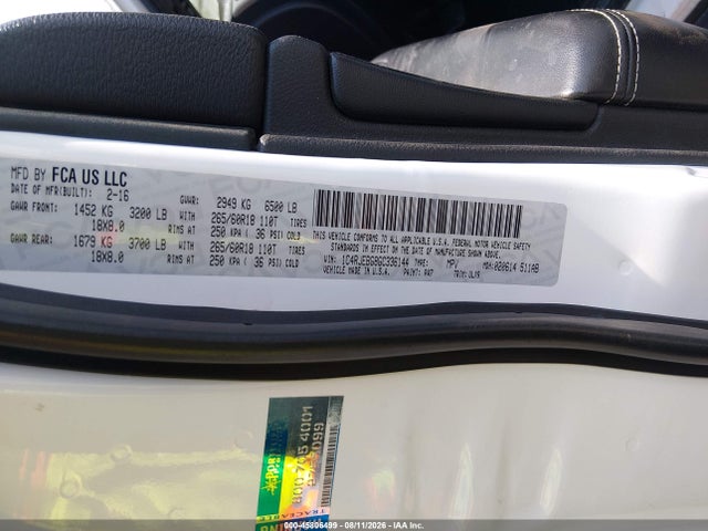 Aukcja sprzedaży 2016 Jeep Grand Cherokee Limited, vin: 1C4RJEBG8GC336144, numer aukcji: 45806499