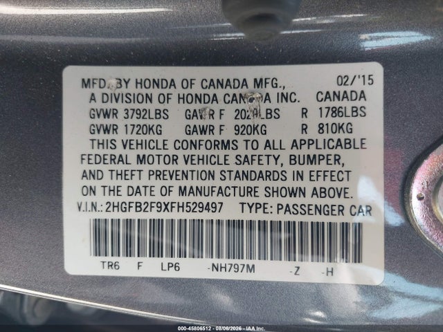 2HGFB2F9XFH529497 Honda Civic Ex-l