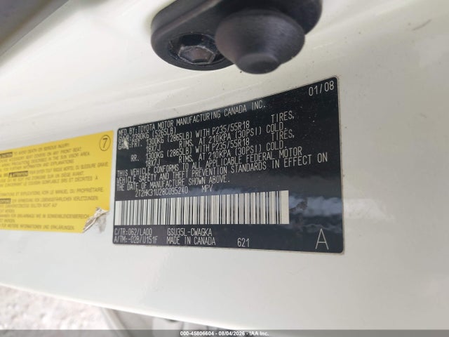Продаж на аукціоні авто 2008 Lexus Rx 350, vin: 2T2HK31U28C095240, номер лоту: 45806604