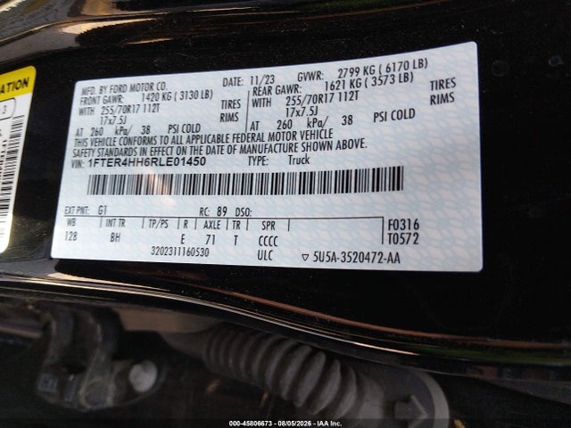 45806673 :رقم المزاد ، 1FTER4HH6RLE01450 vin ، 2024 Ford Ranger Xlt مزاد بيع