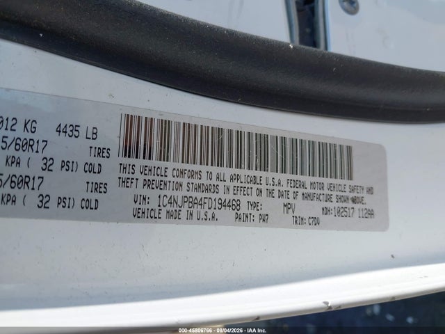 1C4NJPBA4FD194468 Jeep Patriot Altitude Edition