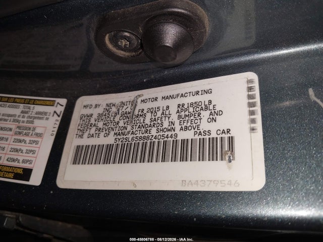 Aukcja sprzedaży 2008 Pontiac Vibe, vin: 5Y2SL65888Z405449, numer aukcji: 45806788