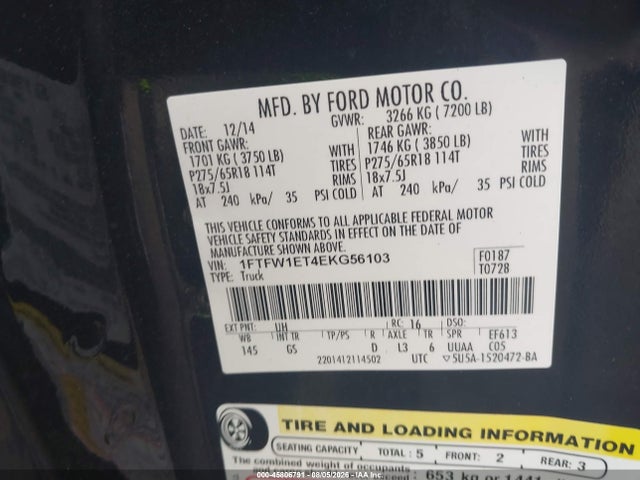 Ford F-150 Xlt 2014 1FTFW1ET4EKG56103 Image 9