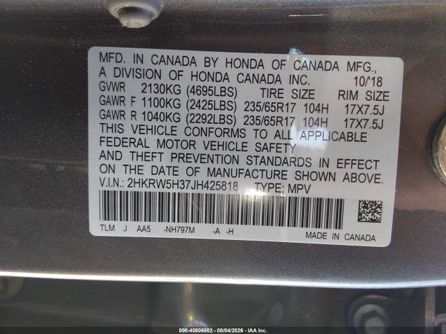 Honda CR-V LX 2018 2HKRW5H37JH425818 Image 9