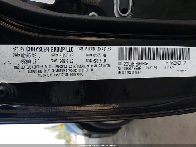 Auction sale of the 2013 Chrysler 300c, vin: 2C3CCAET3DH509258, lot number: 45806808