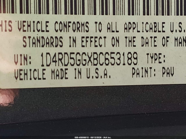 Продажа на аукционе авто 2011 Dodge Durango Citadel, vin: 1D4RD5GGXBC653189, номер лота: 45806815