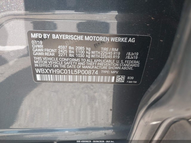 Продаж на аукціоні авто 2020 Bmw X2 Sdrive28i, vin: WBXYH9C01L5P00874, номер лоту: 45806829