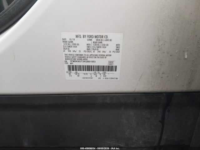 Ford EXPLORER SPORT 2019 1FM5K8GT3KGB01053 Image 9