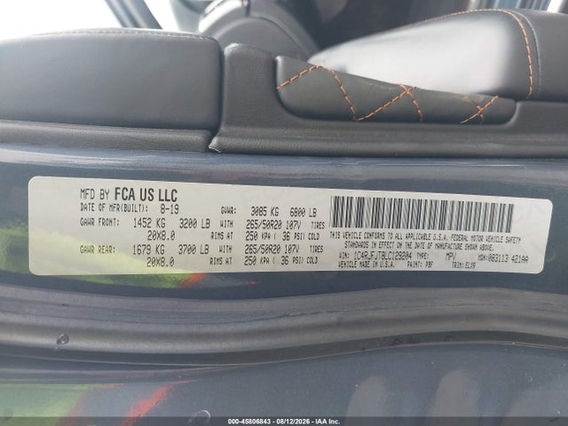 Jeep Grand Cherokee Summit 4x4 2020 1C4RJFJT8LC129204 Image 9