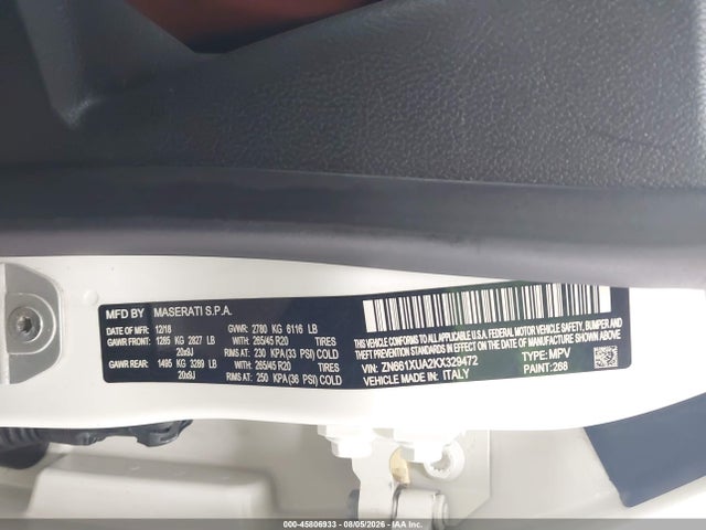 Продаж на аукціоні авто 2019 Maserati Levante, vin: ZN661XUA2KX329472, номер лоту: 45806933