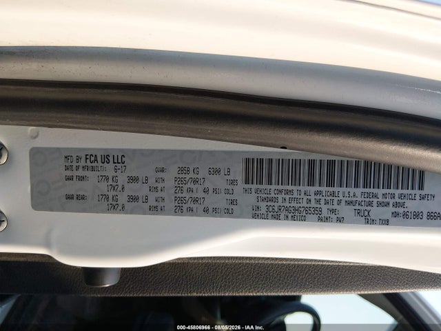 45806966 :رقم المزاد ، 3C6JR7AG3HG765359 vin ، 2017 Ram 1500 Tradesman  4x4 6'4 Box مزاد بيع
