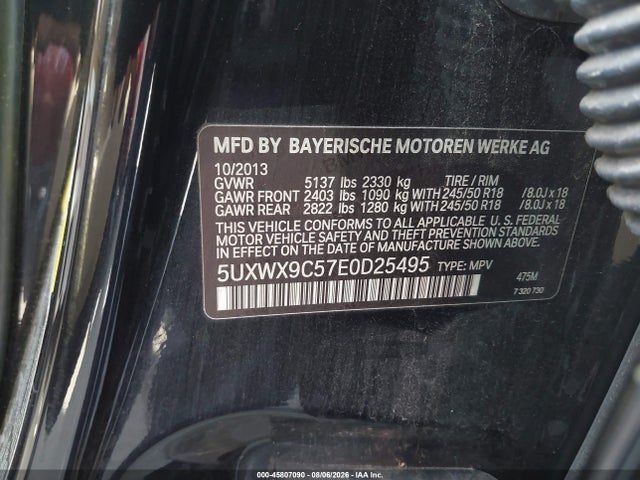 Продажа на аукционе авто 2014 Bmw X3 Xdrive28i, vin: 5UXWX9C57E0D25495, номер лота: 45807090