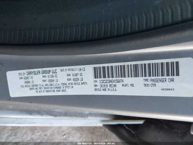 Продажа на аукционе авто 2014 Dodge Avenger Sxt, vin: 1C3CDZCB4EN156074, номер лота: 45807121