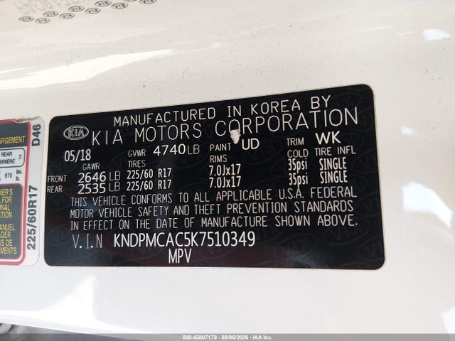 KIA Sportage Lx 2019 KNDPMCAC5K7510349 Image 9