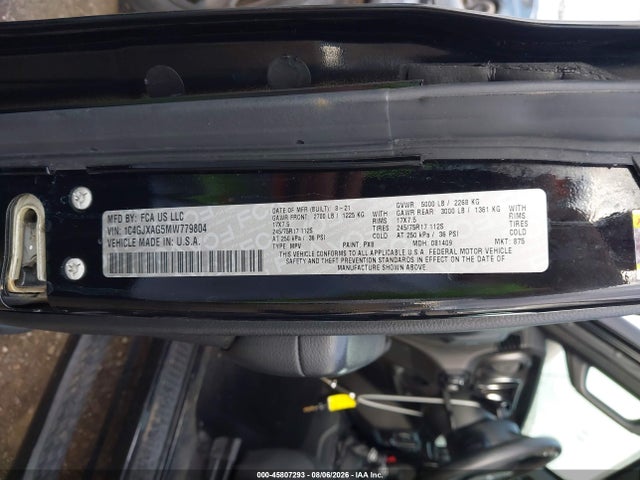 Продаж на аукціоні авто 2021 Jeep Wrangler Sport 4x4, vin: 1C4GJXAG5MW779804, номер лоту: 45807293
