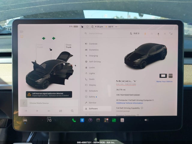 Aukcja sprzedaży 2022 Tesla Model Y Performance Dual Motor All-wheel Drive, vin: 7SAYGDEF5NF328061, numer aukcji: 45807331