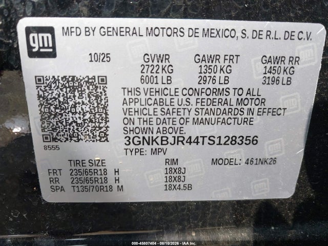Chevrolet Blazer Lt 2026 3GNKBJR44TS128356 Image 9