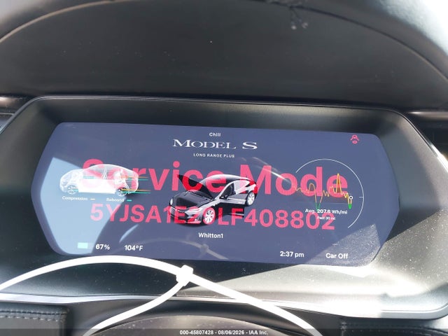 Продаж на аукціоні авто 2020 Tesla Model S Long Range Dual Motor All-wheel Drive/long Range Plus Dual Motor All-wheel Drive, vin: 5YJSA1E29LF408802, номер лоту: 45807428