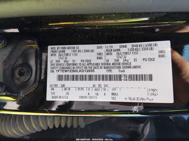 Ford F-150 Xl 2020 1FTEW1EB0LKD12655 Image 9