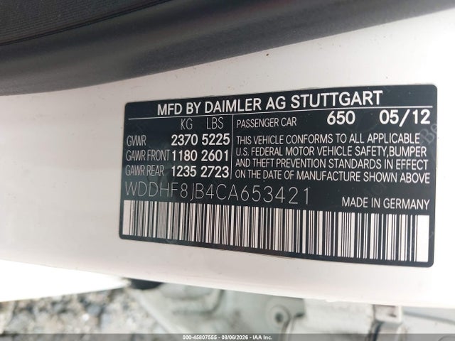 Продажа на аукционе авто 2012 Mercedes-benz E 350 4matic, vin: WDDHF8JB4CA653421, номер лота: 45807555
